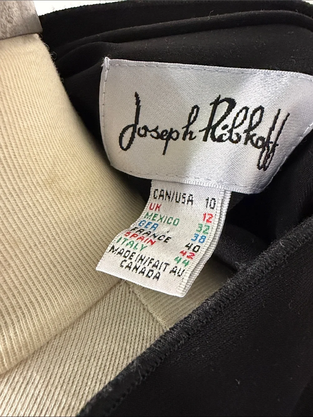 Joseph Ribkoff Black and Cream Layered Top - Picture 3 of 10